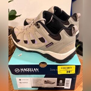 Magellan Outdoors Women’s Waterproof Hiking Shoes - Tan, Black, and Purple